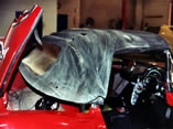 Corvettee convertible top before repair